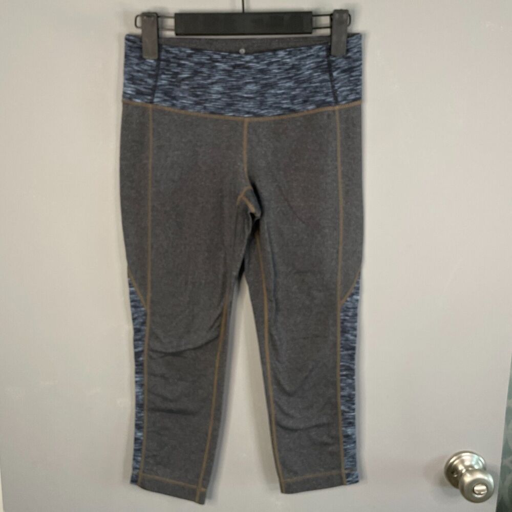 Athleta Womens S Heathered Gray Capri Cropped Workout Yoga Leggings